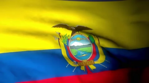 Waving ECUADOR flag for background video Video stock 225252753