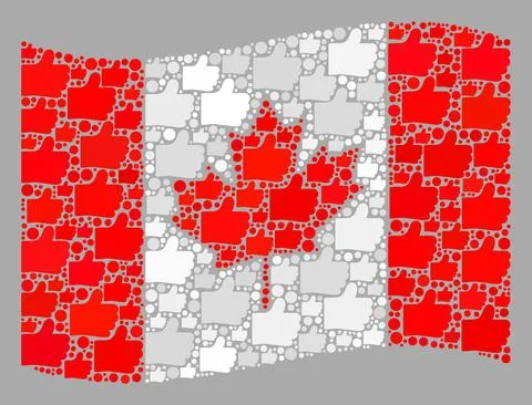 Waving Election Canada Flag - Collage of Like Elements Stock Illustration