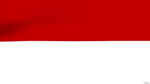 Waving fabric texture with a bold red stripe over a clean white background Stock Footage 346545862
