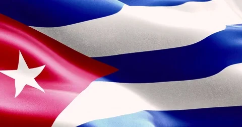 Waving fabric texture of the flag of cuba Stock Footage 70041329