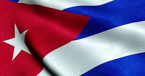 Waving fabric texture of the flag of cuba Stock Footage 70051487
