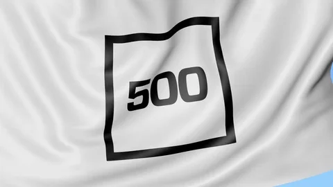 Waving flag with 500 Startups logo. Seamless loop 4K editorial animation Stock Footage 76242797