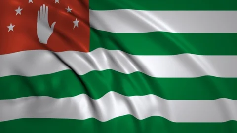 Waving Flag of Abkhazia in the wind Stock Footage 97380164