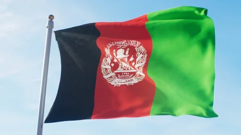 Waving Flag Of Afghanistan Loop Stock Footage 127627376