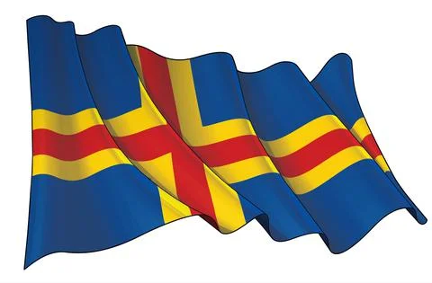 Waving Flag of Aland Stock Illustration