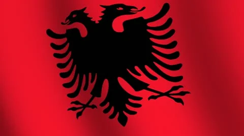 Waving flag   of Albania Stock Footage 12236796