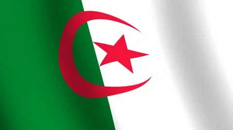Waving flag   of  Algeria Stock Footage 12236722