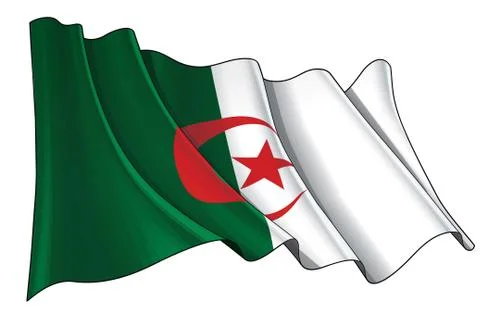 Waving Flag of Algeria Stock Illustration