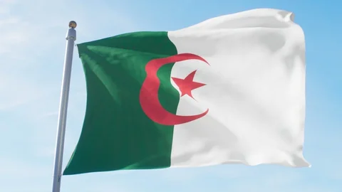 Waving Flag Of Algeria Loop Stock Footage 127580828