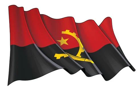 Waving Flag of Angola Stock Illustration