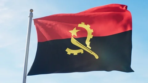 Waving Flag Of Angola Loop Stock Footage 127562836