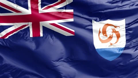 Waving flag of Anguilla UK. Loop Stock Footage 232723982
