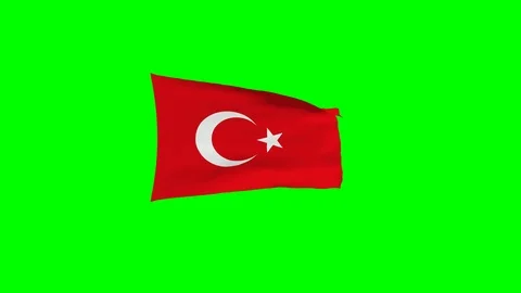 Waving Flag Animation on green screen or blue screen. 3D illustration Video stock 124944810