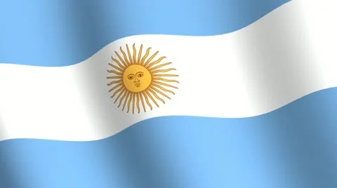 Waving flag   of  Argentina Stock Footage 12236682