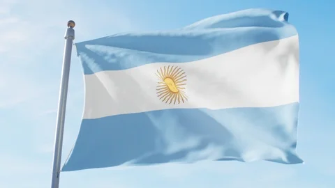 Waving Flag Of Argentina Loop Stock Footage 127478045