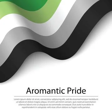 Waving flag of Aromantic Pride on white background. Banner or ribbon template Stock Illustration
