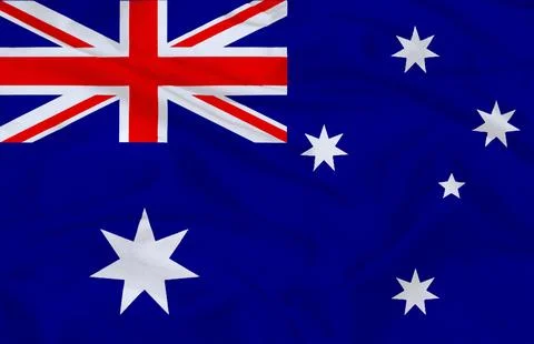 Waving Flag of Australia Stock Illustration