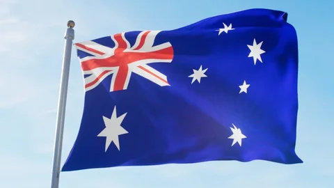 Waving Flag Of Australia Loop Stock Footage 127624224