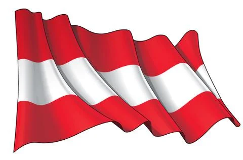 Waving Flag of Austria Stock Illustration