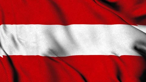 Waving Flag of Austria in Red and White Stock Footage 314285600