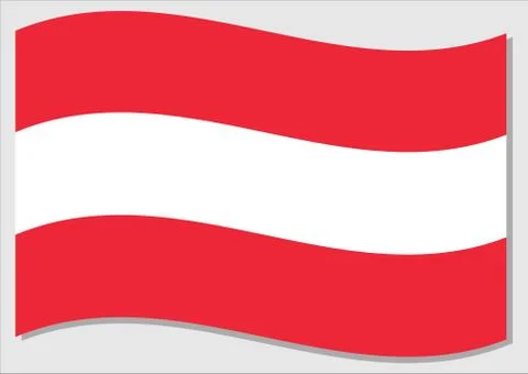Waving flag of Austria vector graphic. Waving Austrian flag illustration. Aus Stock-Illustration
