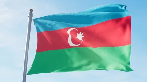 Waving Flag Of Azerbaijan Loop Stock Footage 127483346