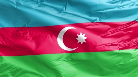 Waving flag of Azerbaijan Republic. Loop Stock Footage 232724038