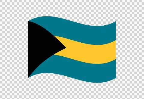 Waving flag of bahamas flat icon on transparent background for travel イラスト素材