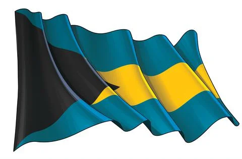 Waving Flag of The Bahamas Stock Illustration