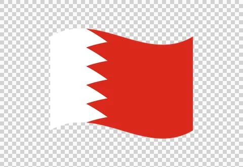 Waving flag of bahrain flat icon on transparent background for travel Stock-Illustration
