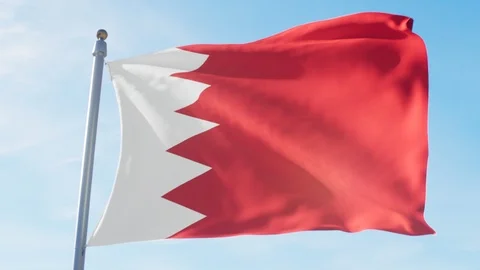 Waving Flag Of Bahrain Loop Stock Footage 127473101