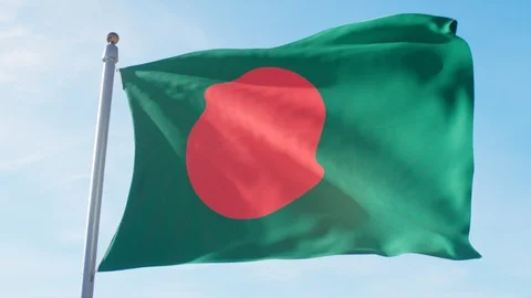 Waving Flag Of Bangladesh Loop Stock Footage 127484759