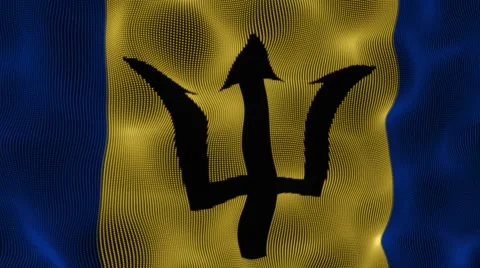 Waving Flag Barbados Stock Footage 53891953
