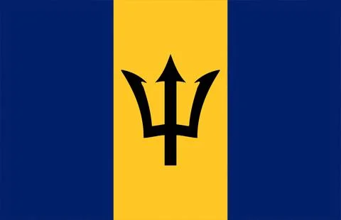 Waving Flag of Barbados 스톡 일러스트