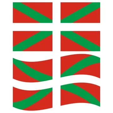 Waving flag of Basque. Basque flag on white background. Basque Flag. Illustrazione stock