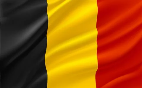 Waving flag of Belgia. 3d vector banner Stock-Illustration