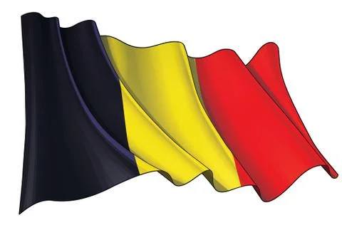 Waving Flag of Belgium Stock Illustration