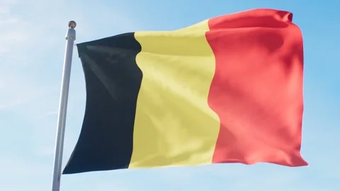 Waving Flag Of Belgium Loop Stock Footage 127474164