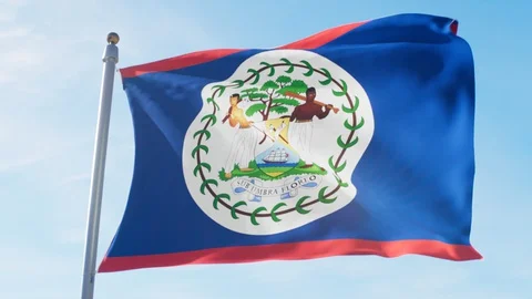 Waving Flag Of Belize Loop Stock Footage 127578992