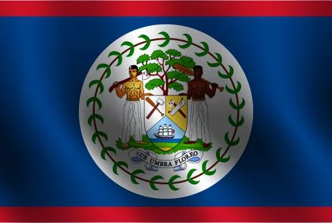 Waving flag of Belize. Vector illustration Illustrazione stock
