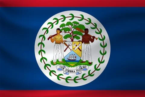 Waving flag of Belize. Vector illustration Illustrazione stock