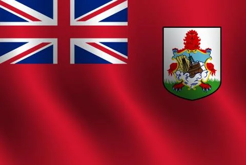 Waving flag of Bermuda. Vector illustration Stock Illustration