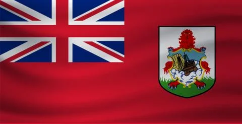 Waving flag of Bermuda. Vector illustration Stock-Illustration
