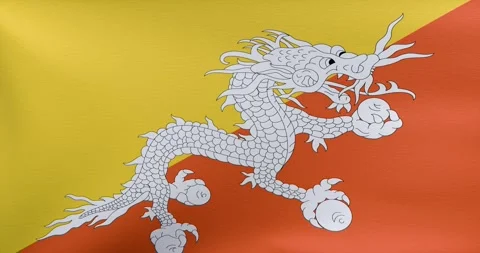 Waving flag of Bhutan	 Stock Footage 318976078
