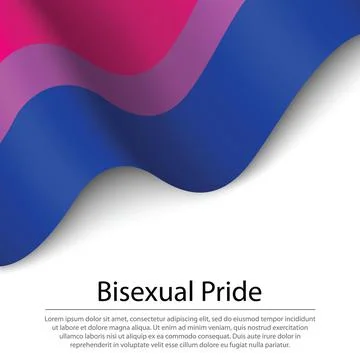 Waving flag of Bisexual Pride on white background. Banner or ribbon template イラスト素材