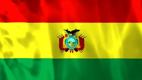 Waving flag of Bolivia with a soft silk texture and ripples Vídeo Stock 343582269
