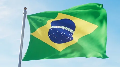 Waving Flag Of Brazil Loop Stock Footage 127283645