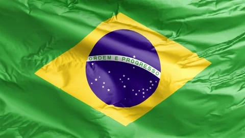 Waving flag of Brazil Republic. Loop Stock Footage 232724131