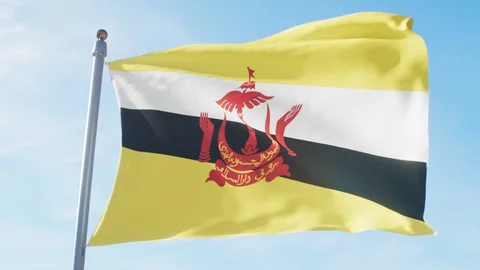 Waving Flag Of Brunei Loop Stock Footage 127473809