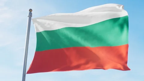 Waving Flag Of Bulgaria Loop Stock Footage 127477456